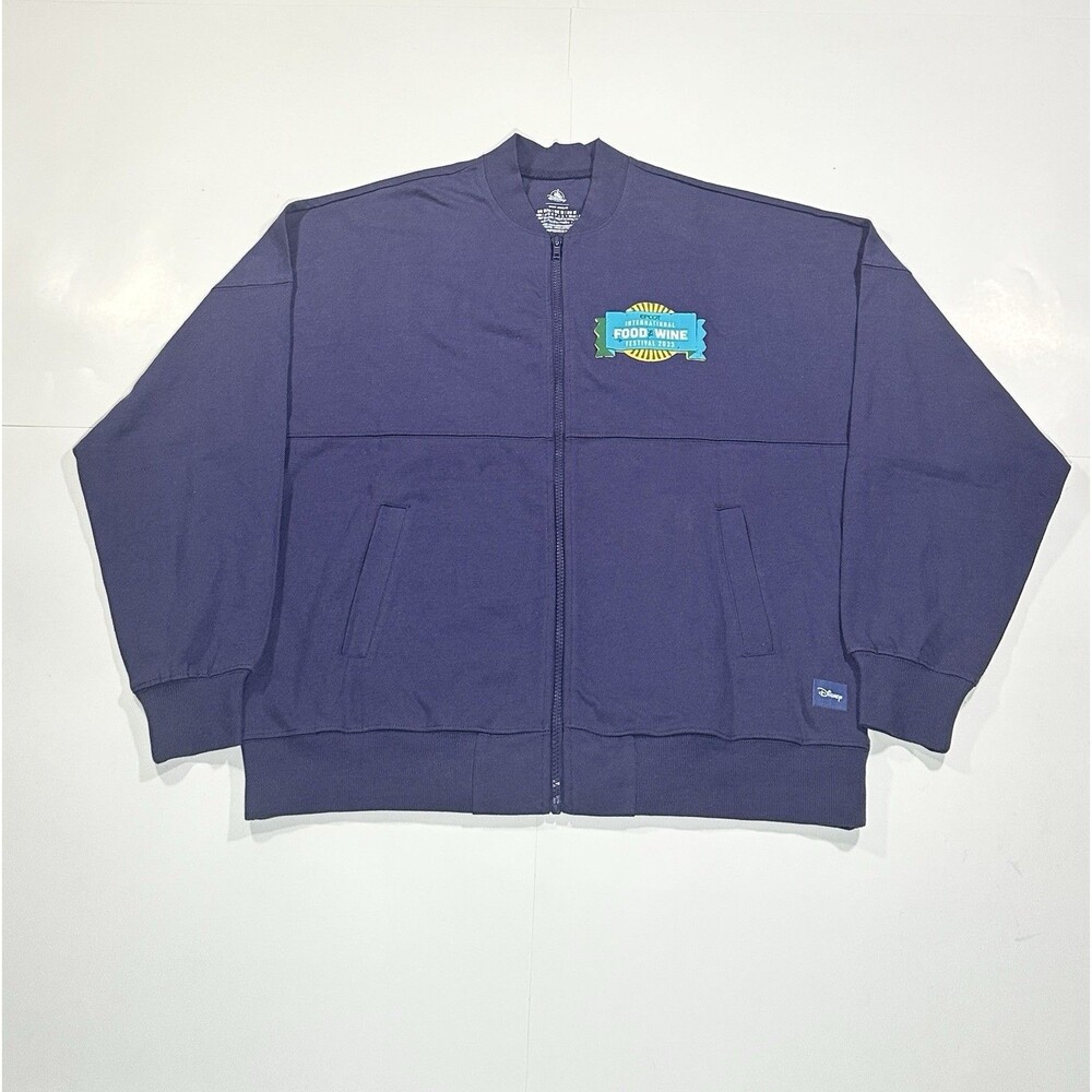 Disney Epcot Food & Wine Festival 2023 Full Zip Spirit Jersey Purple Puff Medium